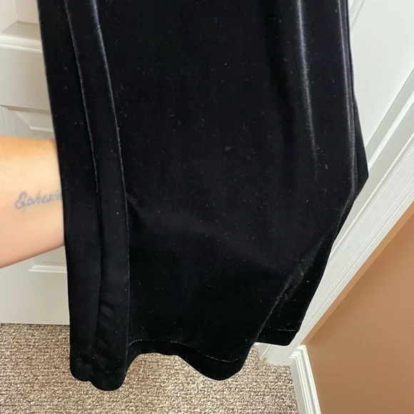 Wide Leg Black Velour Notations Sz Medium Pants Party Holiday Comfort & Sass! - Picture 3 of 7